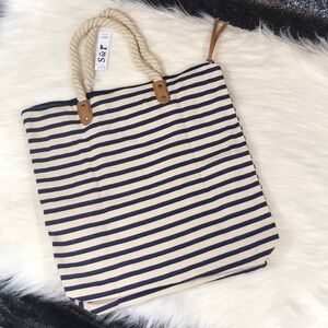 Summer & Rose striped rope tote